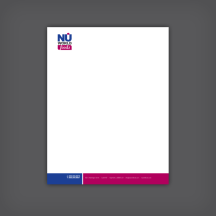 Nu World Foods Letterhead